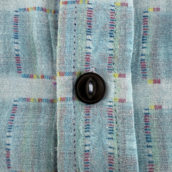 Carbon 2 Cobalt  Men’s Blue Sea‎ Change Chambray Patchwork Madras Gauze size M - Picture 14 of 14